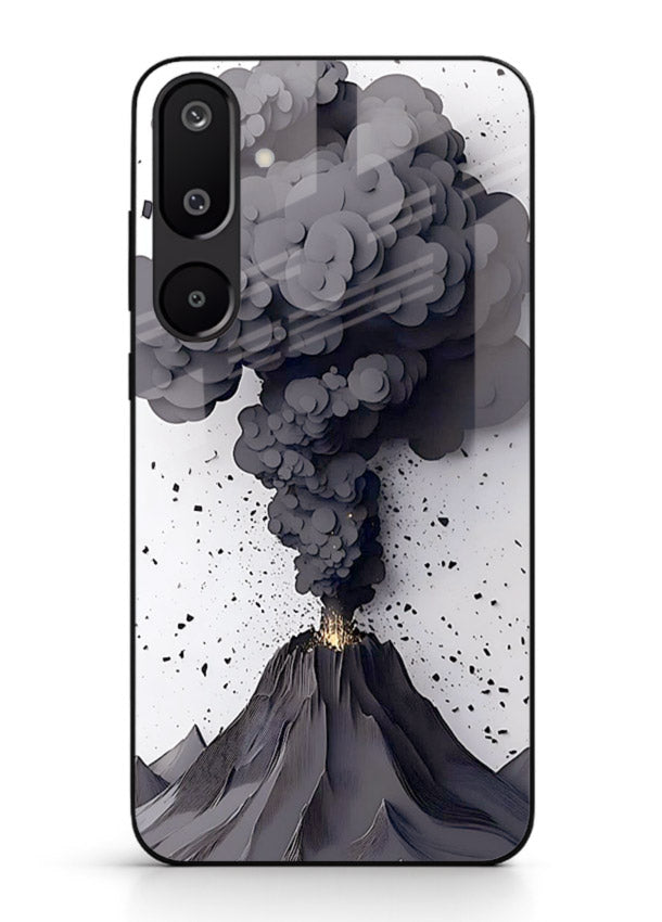 Dark Volcano Smoke dramatic eruption artwork Samsung M16 5G glass back cover