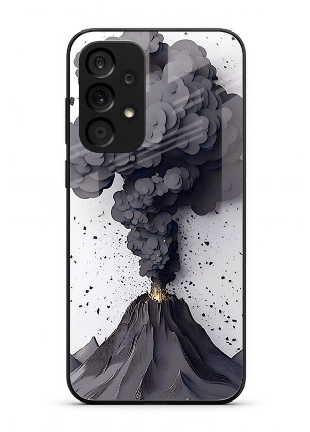 Dark Volcano Smoke dramatic eruption artwork Samsung A33 5G glass back cover