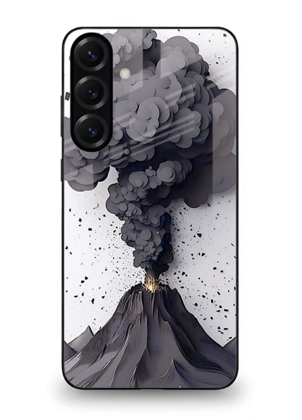 Dark Volcano Smoke dramatic eruption artwork Samsung A36 5G glass back cover