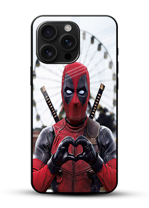 Deadpool Ferris Love cover for Glossy Vibrant Premium Look - Angle Front