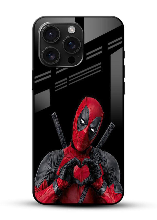 Deadpool Heart Pose cover for Glossy Vibrant Premium Look - Angle Front