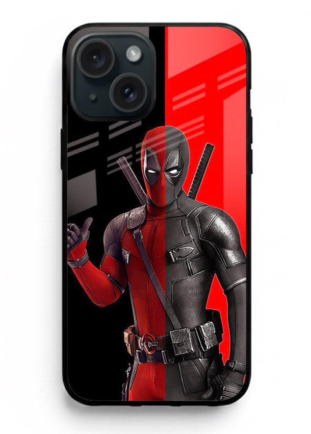 Deadpool Split Red Black cover for Apple iPhone 15 Plus