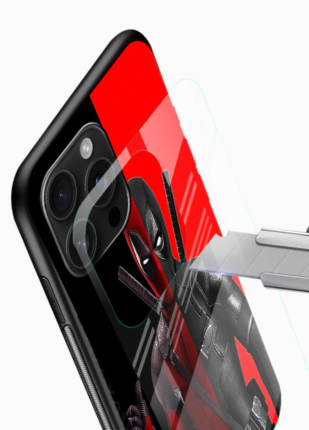 Deadpool Split Red Black cover for Glossy Vibrant Premium Look - Angle Blade