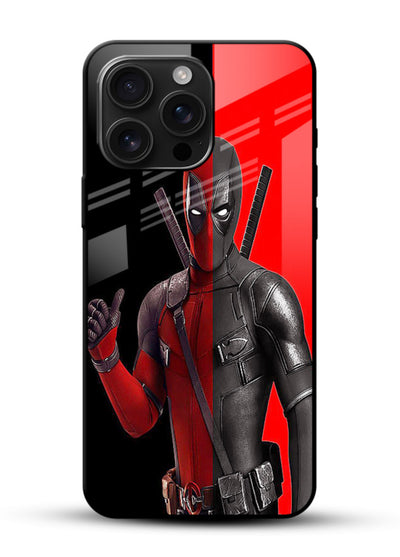 Deadpool Split Red Black cover for Glossy Vibrant Premium Look - Angle Front