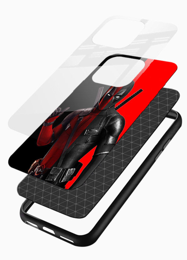 Deadpool Split Red Black cover for Glossy Vibrant Premium Look - Angle Layers
