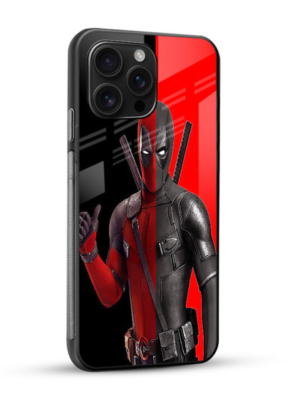 Deadpool Split Red Black cover for Glossy Vibrant Premium Look - Angle Side