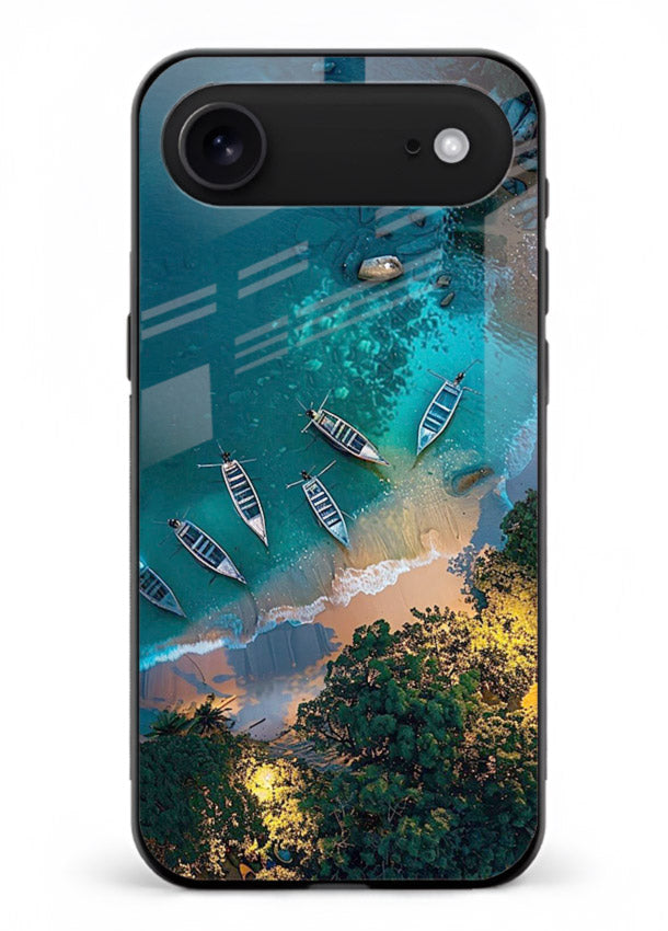 Deep Blue Lagoon glowing lagoon artwork iphone 18 air glass back cover