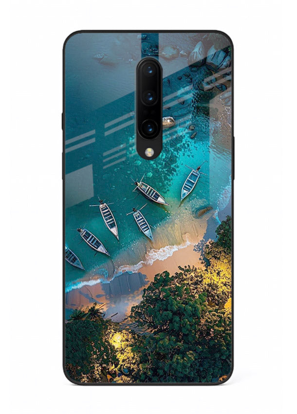 Deep Blue Lagoon glowing lagoon artwork OnePlus 7T Pro glass back cover
