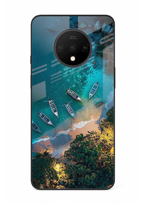 Deep Blue Lagoon glowing lagoon artwork OnePlus 7T glass back cover