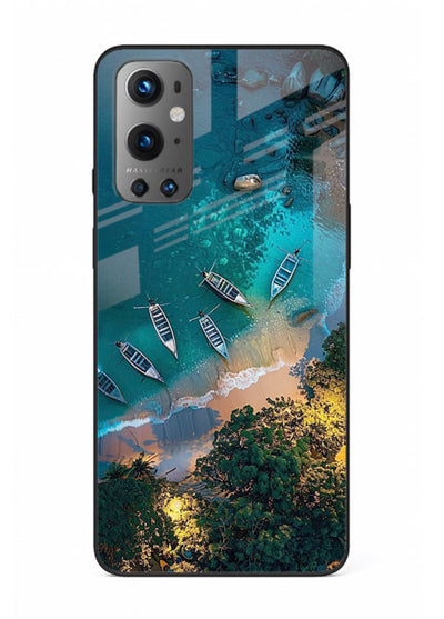 Deep Blue Lagoon glowing lagoon artwork OnePlus 9 glass back cover