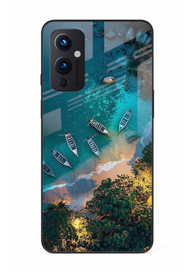 Deep Blue Lagoon glowing lagoon artwork OnePlus 9 Pro glass back cover