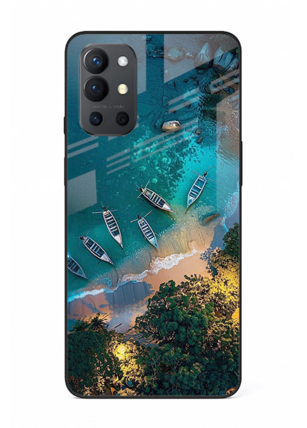 Deep Blue Lagoon glowing lagoon artwork OnePlus 9R glass back cover