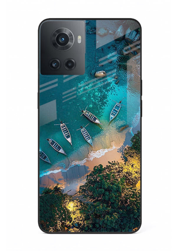 Deep Blue Lagoon glowing lagoon artwork OnePlus 10R glass back cover