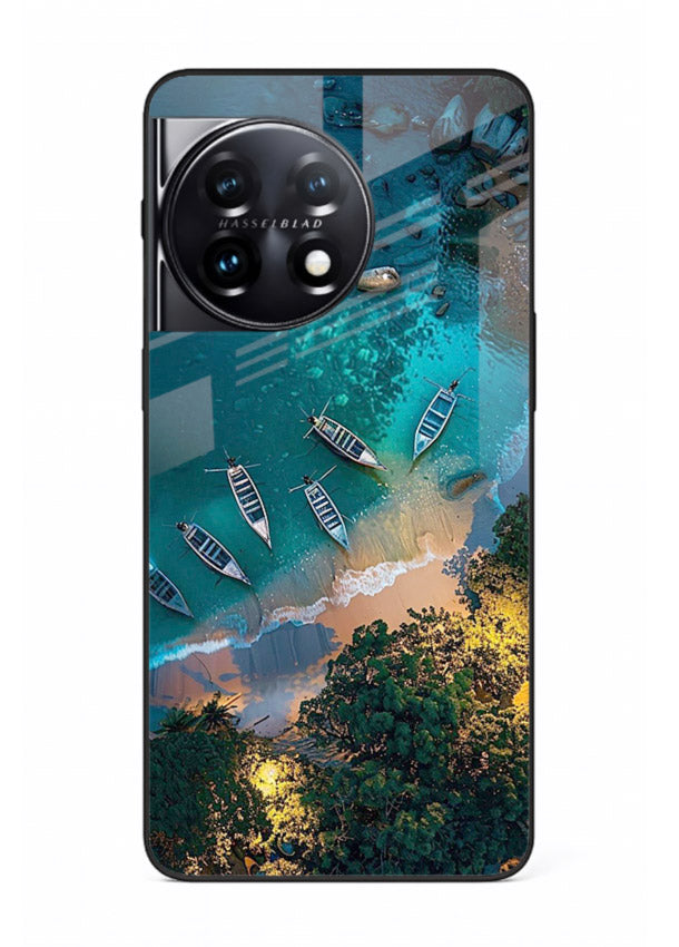 Deep Blue Lagoon glowing lagoon artwork OnePlus 11 glass back cover