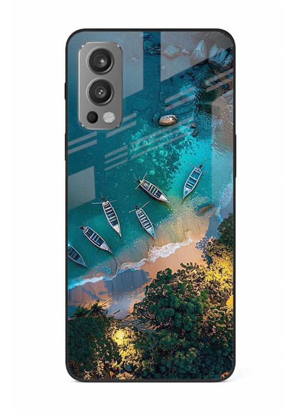 Deep Blue Lagoon glowing lagoon artwork OnePlus Nord 2 glass back cover
