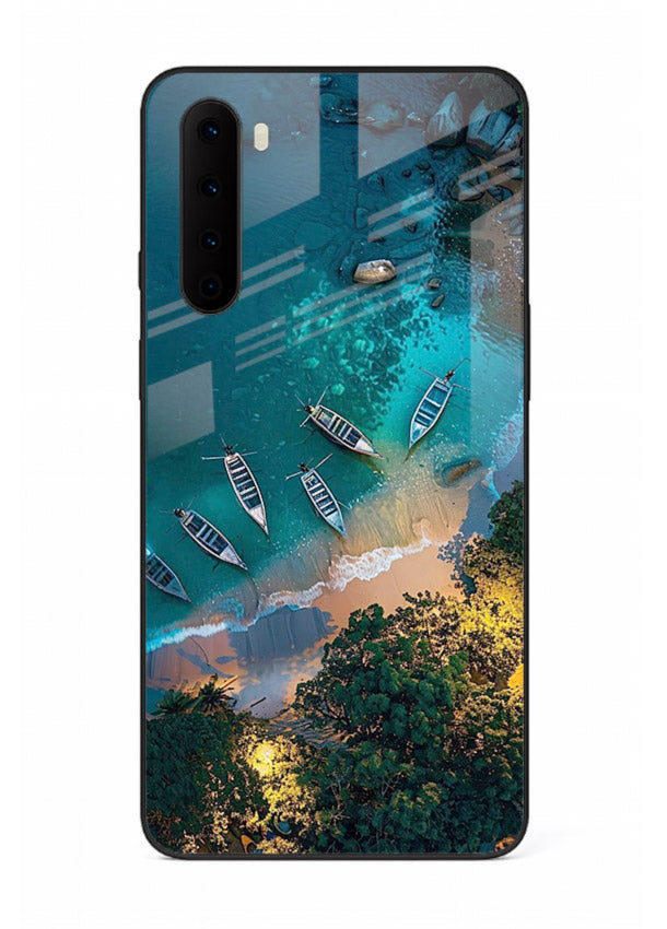 Deep Blue Lagoon glowing lagoon artwork OnePlus Nord glass back cover