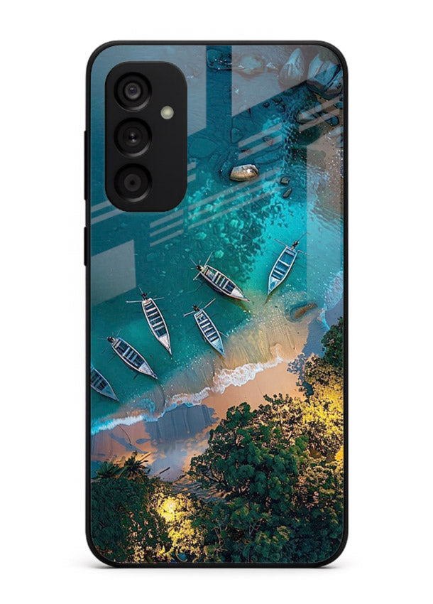 Deep Blue Lagoon glowing lagoon artwork Samsung F34 5G glass back cover