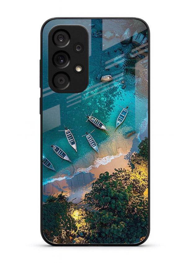 Deep Blue Lagoon glowing lagoon artwork Samsung A33 5G glass back cover