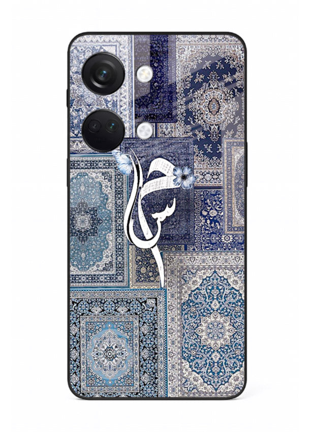 Indigo calligraphy artwork printed on tempered glass OnePlus Nord 3 back cover