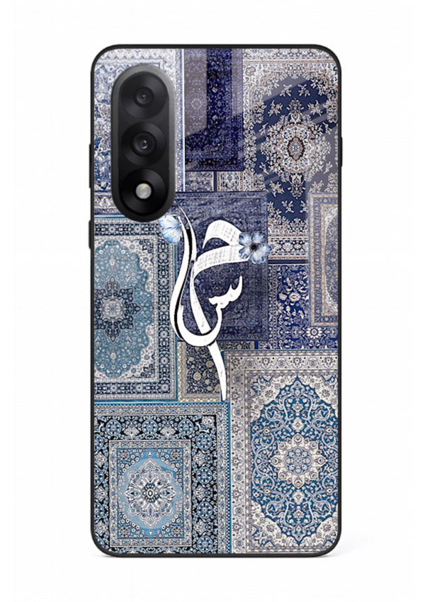 Indigo calligraphy artwork printed on tempered glass OnePlus Nord 5 back cover