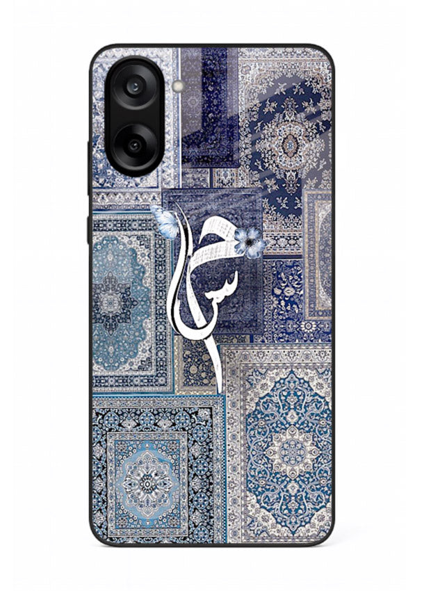 Indigo calligraphy artwork printed on tempered glass OnePlus Nord CE5 back cover