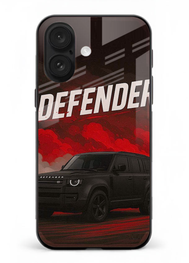 Land Rover Defender in dark smoky background with rugged SUV styling for iPhone 18