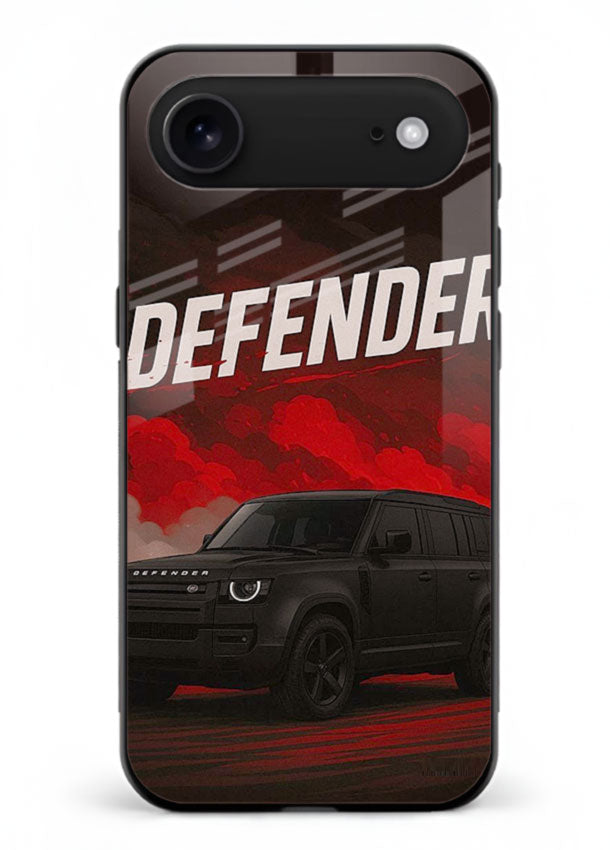 Land Rover Defender in dark smoky background with rugged SUV styling for iPhone 18 Air
