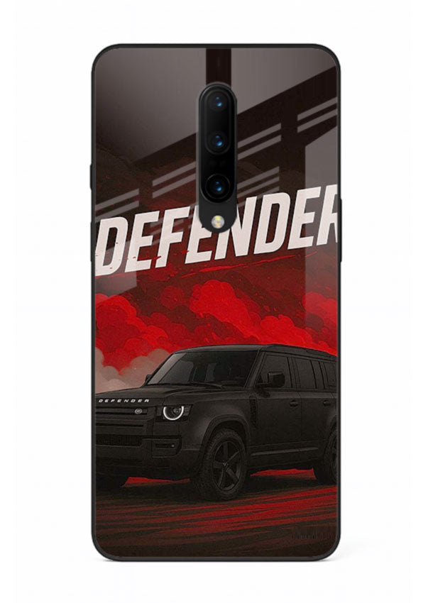 Land Rover Defender in dark smoky background with rugged SUV styling for OnePlus 7T Pro