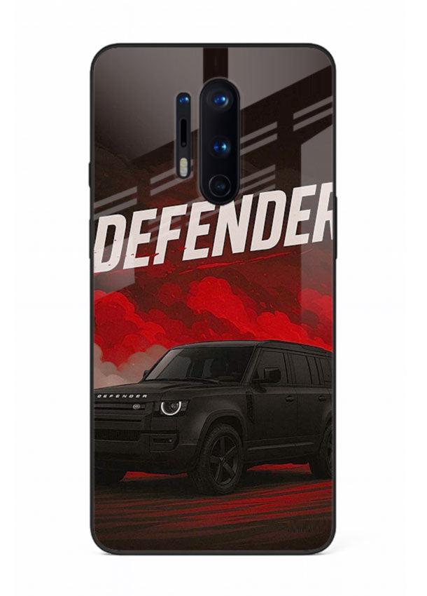 Land Rover Defender in dark smoky background with rugged SUV styling for OnePlus 8 Pro