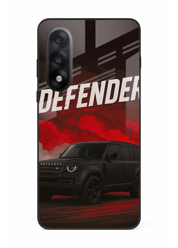 Land Rover Defender in dark smoky background with rugged SUV styling for OnePlus Nord 5