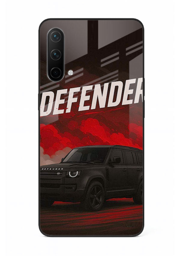Land Rover Defender in dark smoky background with rugged SUV styling for OnePlus Nord CE 5G