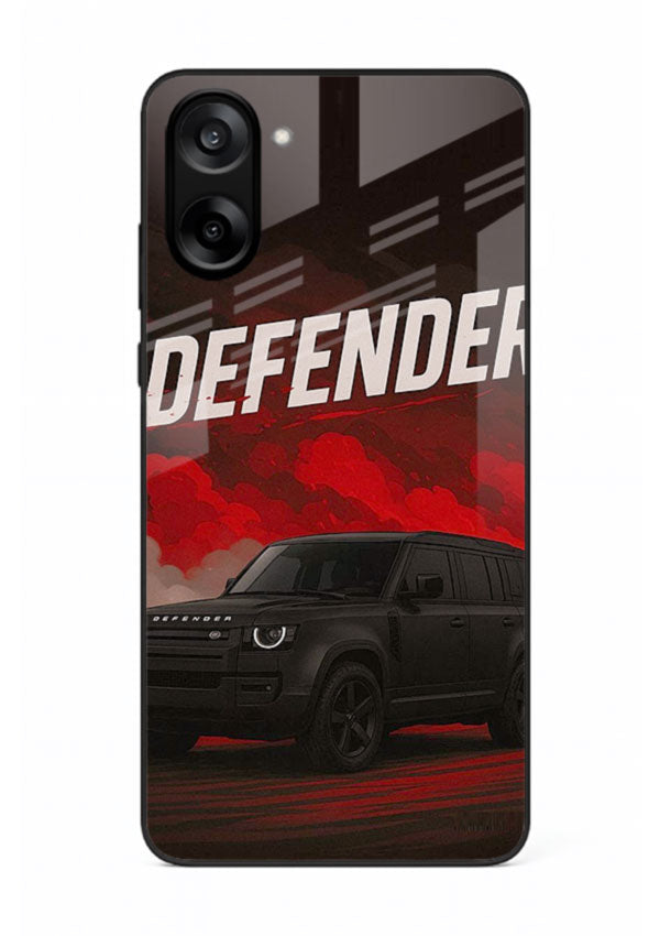 Land Rover Defender in dark smoky background with rugged SUV styling for OnePlus Nord CE5