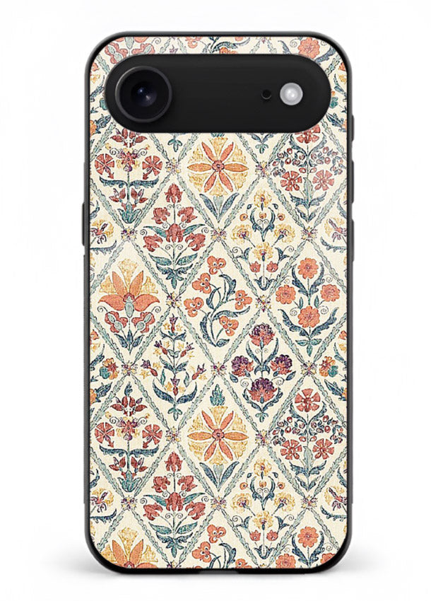Delicate Floral Tiles pastel floral tile pattern iphone 18 air glass back cover