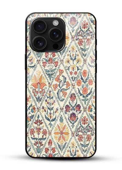 Delicate Floral Tiles pastel floral tile pattern glossy vibrant premium glass back cover - Angle Front