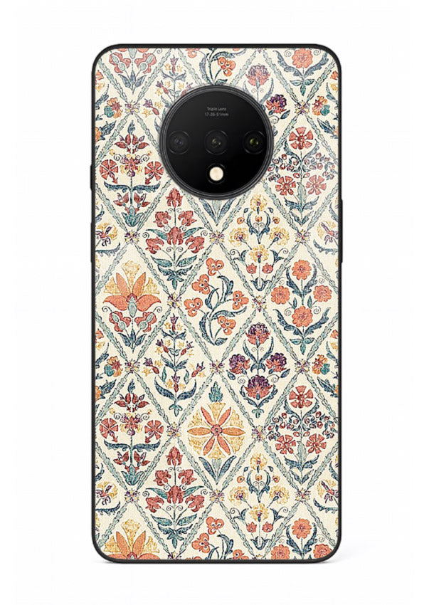Delicate Floral Tiles pastel floral tile pattern OnePlus 7T glass back cover