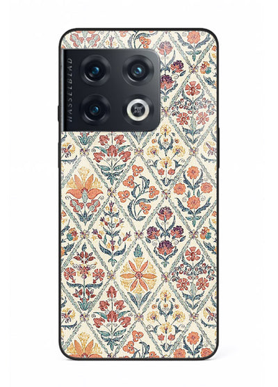 Delicate Floral Tiles pastel floral tile pattern OnePlus 10 Pro glass back cover
