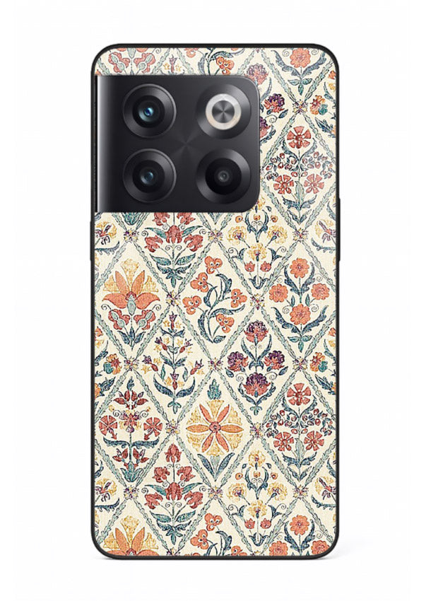 Delicate Floral Tiles pastel floral tile pattern OnePlus 10T glass back cover