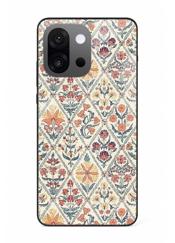 Delicate Floral Tiles pastel floral tile pattern OnePlus 13s glass back cover