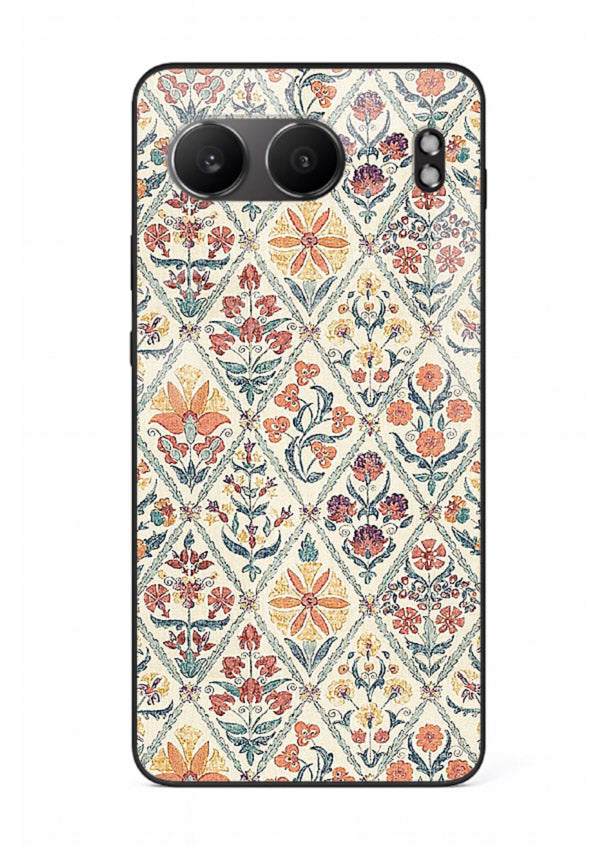 Delicate Floral Tiles pastel floral tile pattern OnePlus Nord 4 glass back cover