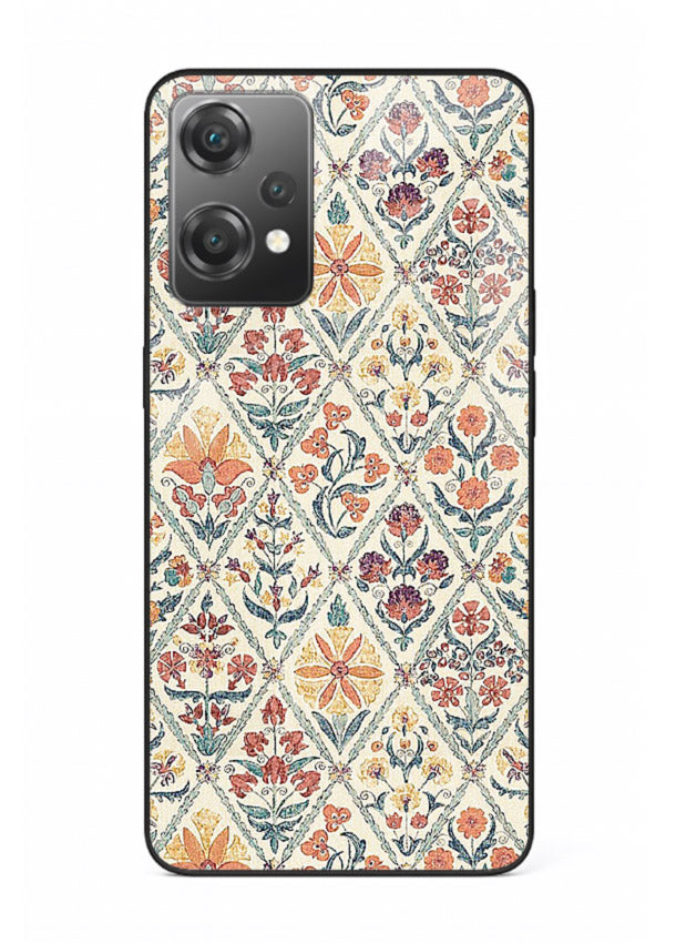 Delicate Floral Tiles pastel floral tile pattern OnePlus Nord CE2 Lite 5G glass back cover