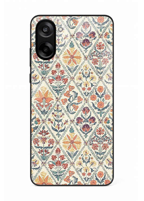 Delicate Floral Tiles pastel floral tile pattern OnePlus Nord CE5 glass back cover