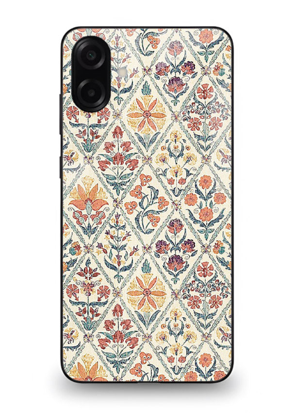 Delicate Floral Tiles pastel floral tile pattern Samsung A06 5G glass back cover