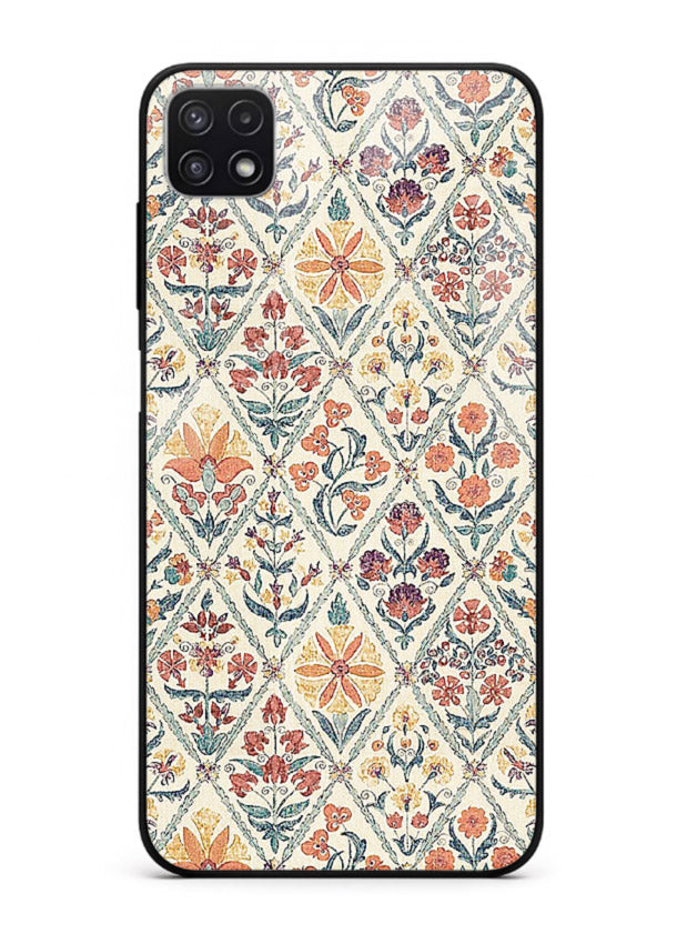 Delicate Floral Tiles pastel floral tile pattern Samsung F42 5G glass back cover