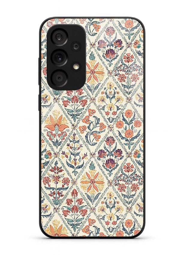 Delicate Floral Tiles pastel floral tile pattern Samsung A23 5G glass back cover