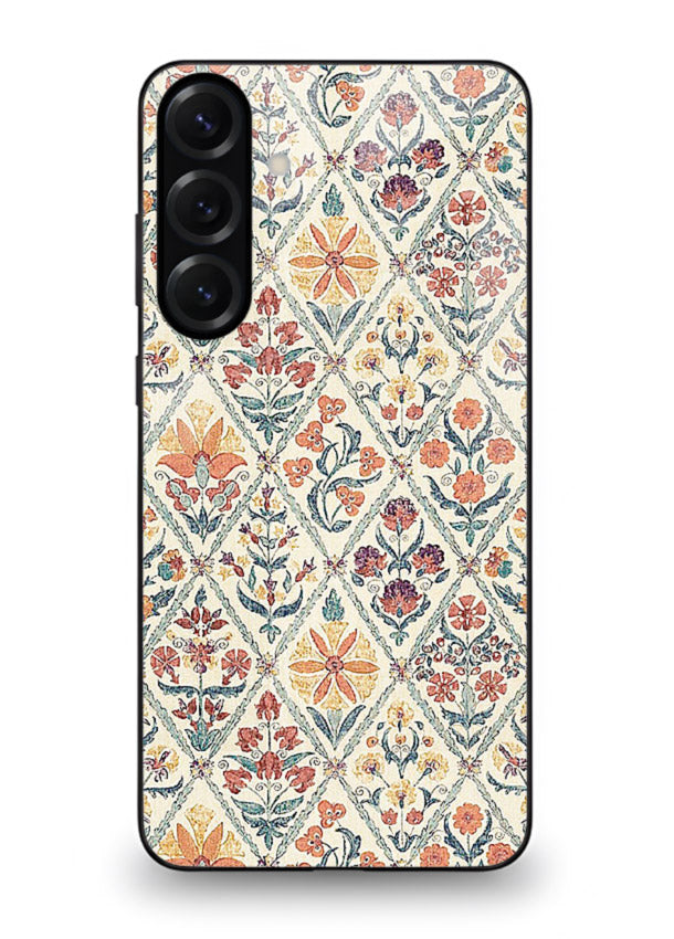 Delicate Floral Tiles pastel floral tile pattern Samsung A36 5G glass back cover