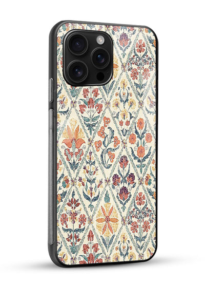 Delicate Floral Tiles pastel floral tile pattern glossy vibrant premium glass back cover - Angle Side