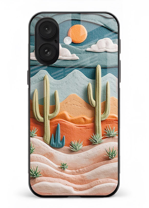 Desert Cactus Sunset cactus desert sunset artwork iphone 17 glass back cover