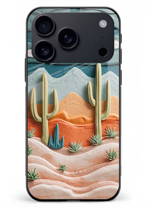 Desert Cactus Sunset cactus desert sunset artwork iphone 17 pro max glass back cover
