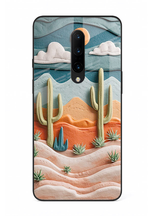 Desert Cactus Sunset cactus desert sunset artwork OnePlus 8 glass back cover