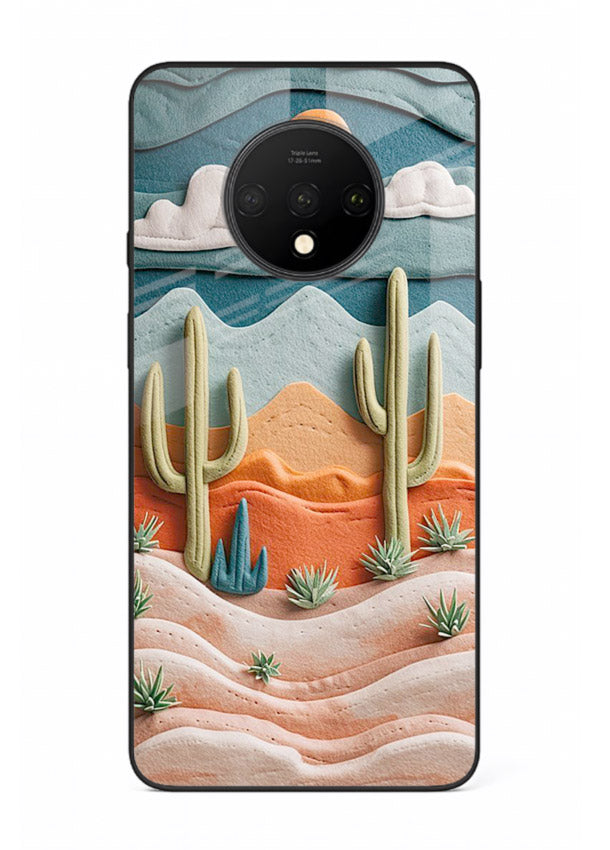 Desert Cactus Sunset cactus desert sunset artwork OnePlus 7T glass back cover